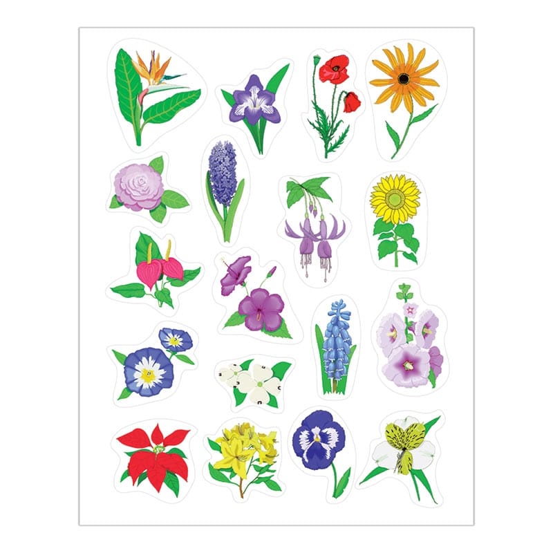 Pretty Flower Stickers - Floral Stickers for Kids - Hygloss Products